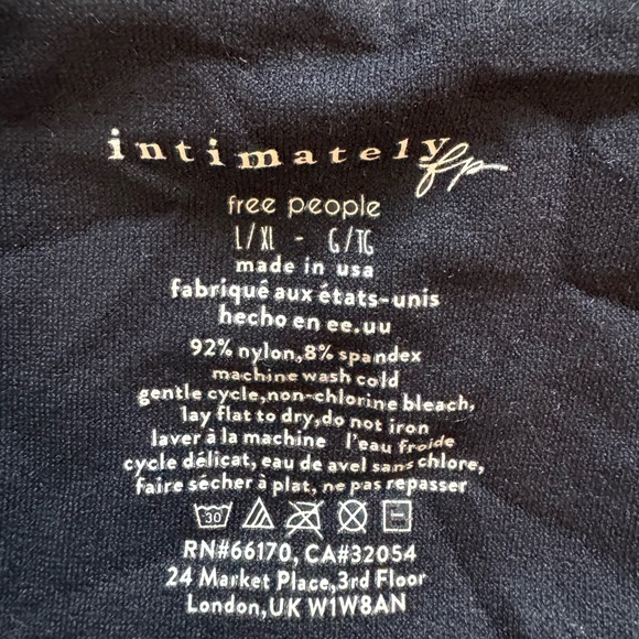 Free People Intimately Black Long Sleeve Shirt, Large - Picture 2 of 3